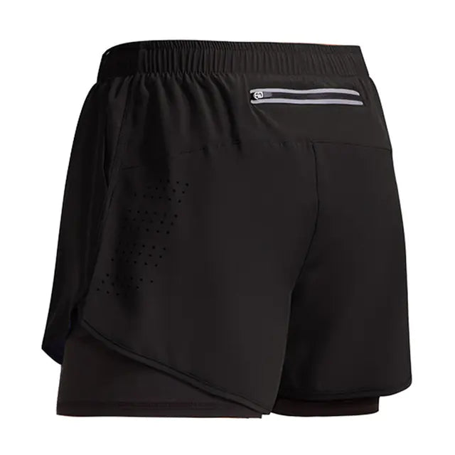 Men's Quick-Dry Double Layer Running Fitness Shorts