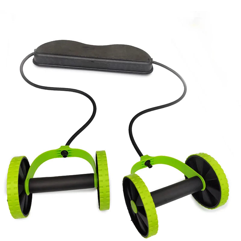 AB Wheels Roller with Abdominal Resistance Pull Rope