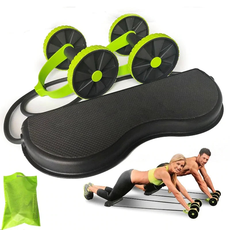 AB Wheels Roller with Abdominal Resistance Pull Rope