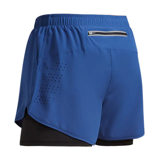 Men's Quick-Dry Double Layer Running Fitness Shorts