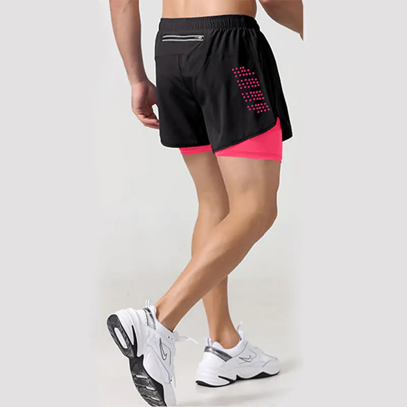 Men's Quick-Dry Double Layer Running Fitness Shorts